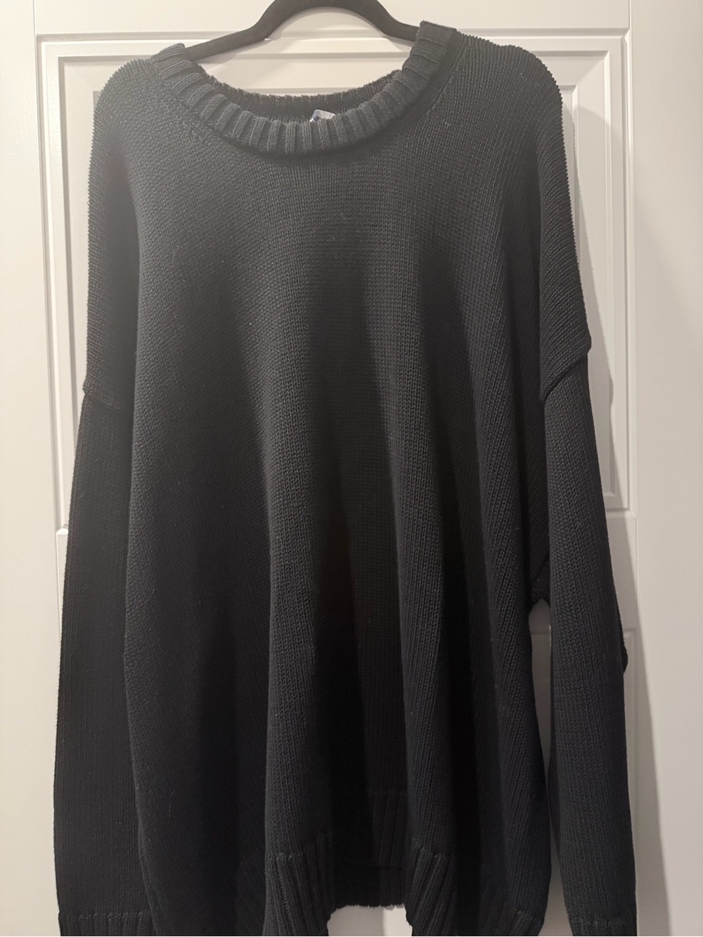 Women's Black Oversized Knit Sweater cotton